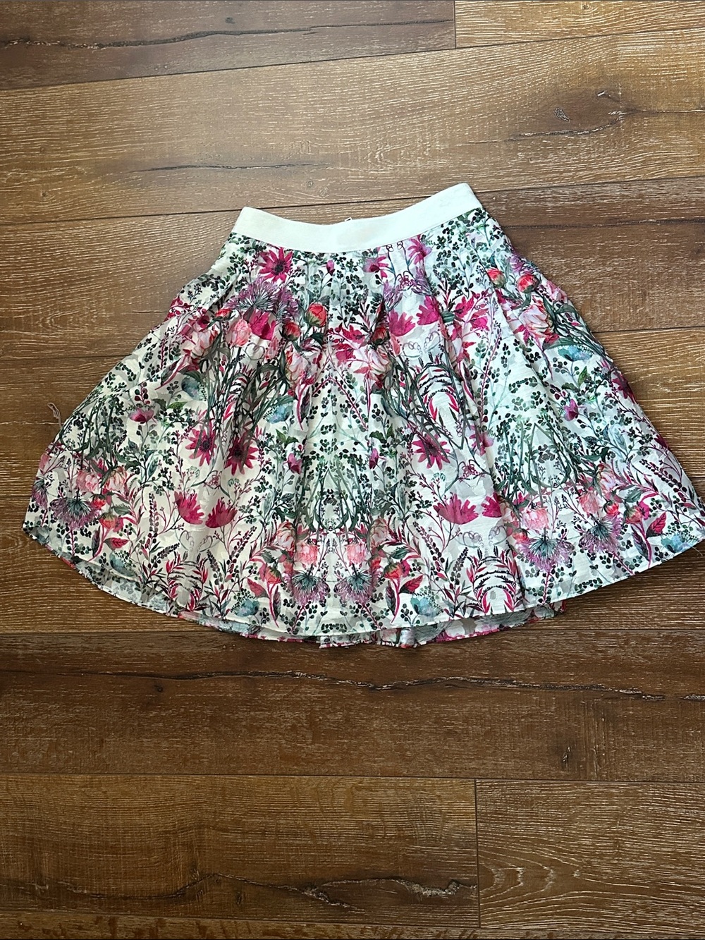 Ted Baker Pink Floral Cream Circle Skirt